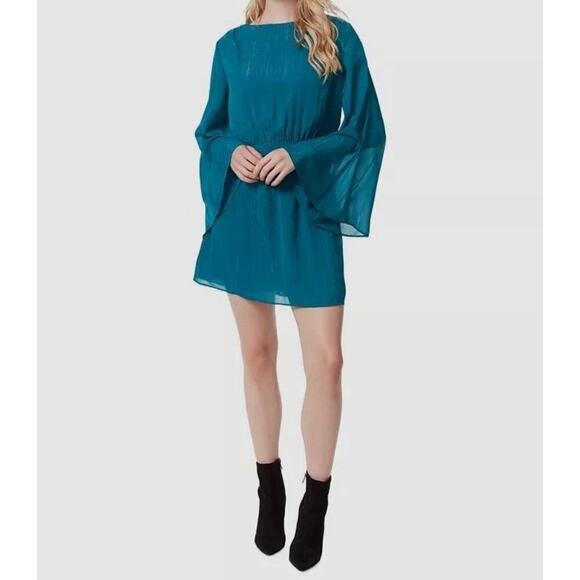 Jessica Simpson Dresses & Skirts - Jessica Simpson “Amella” Dress Ocean Depths - NWT & Bell Sleeve Babe Vibes 💃💙
